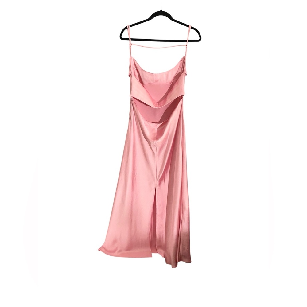 ZARA Satin Effect Cutout Midi Dress - Picture 6 of 8